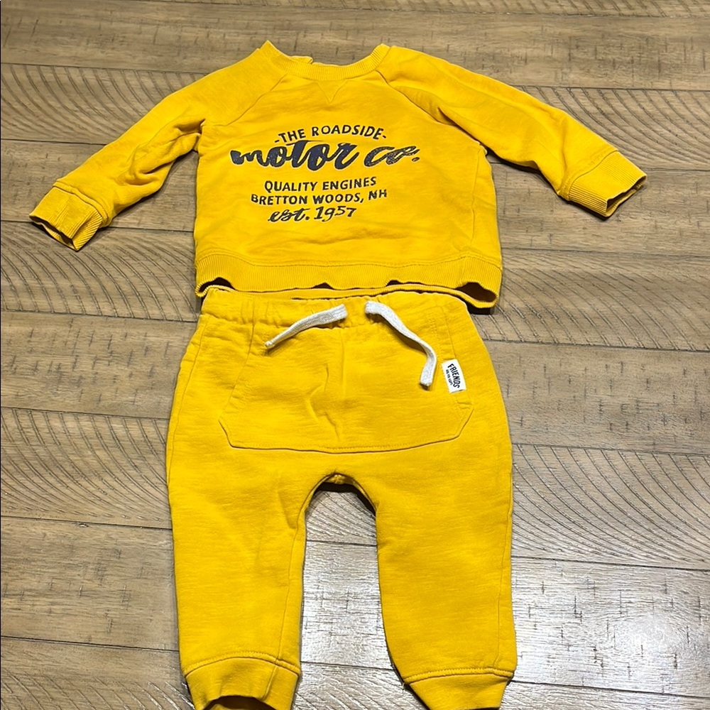 Yellow H&M Baby Sweatshirt and Jogger Set